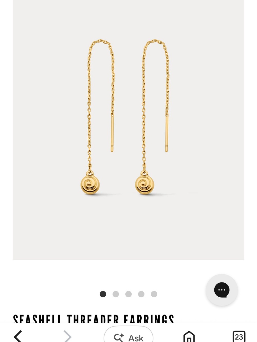 Luv AJ Gold Spiral Threader Earrings